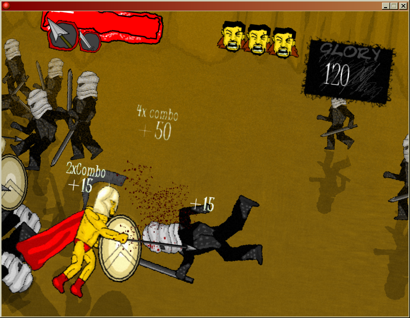 Spartan (Windows) screenshot: Dramatic spear strike.
