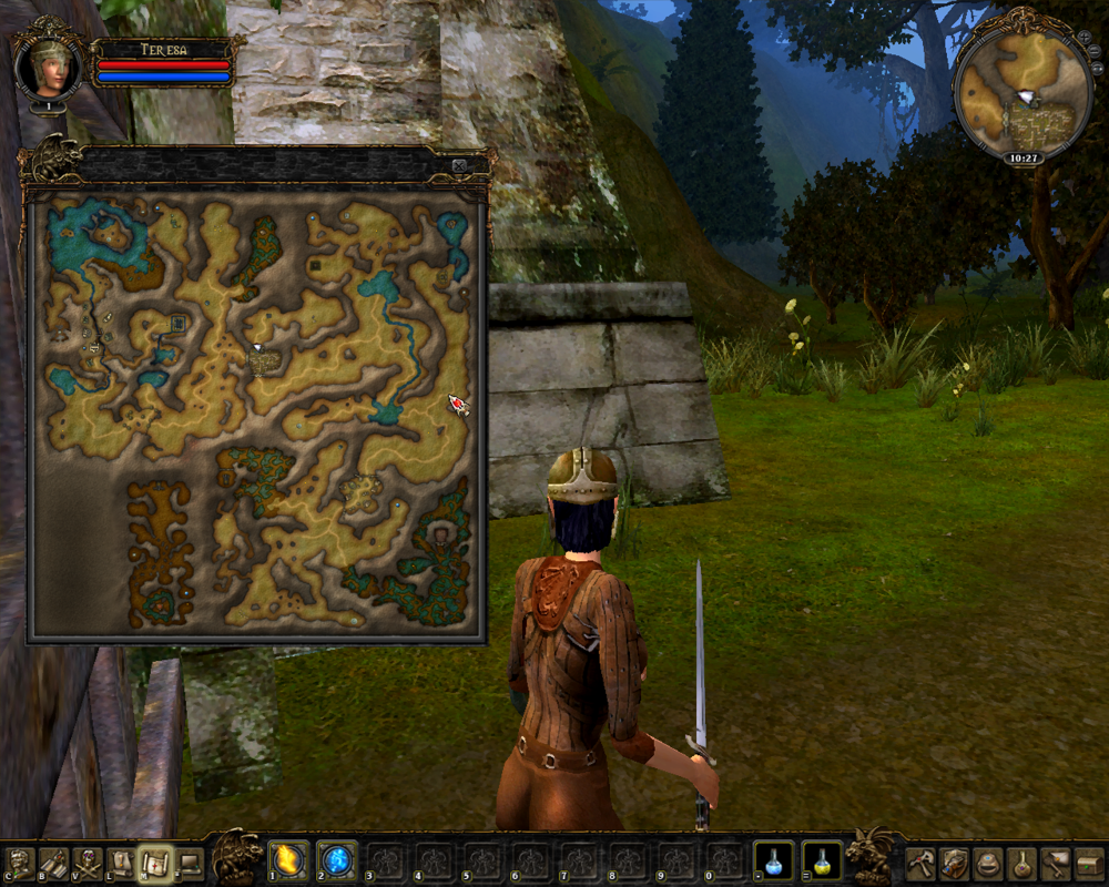 Dungeon Lords MMXII (Windows) screenshot: Full map - a new feature in this version. Very helpful, indeed!..