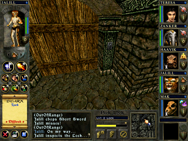 Wizards & Warriors (Windows) screenshot: Lockpicking interface