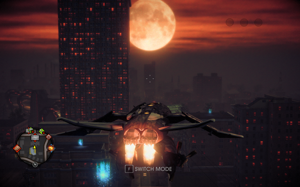 Saints Row IV (Windows) screenshot: You can still get some fun and spectacular views from flying planes...