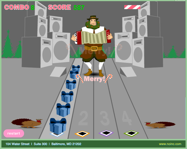 Accordion Hero (Browser) screenshot: Ya think ya can play, pilgrim?