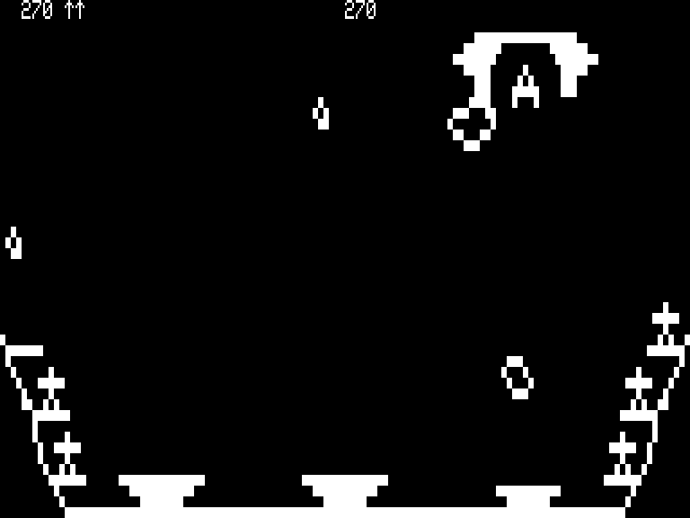 Meteor Mission 2 (TRS-80) screenshot: Docking with space station