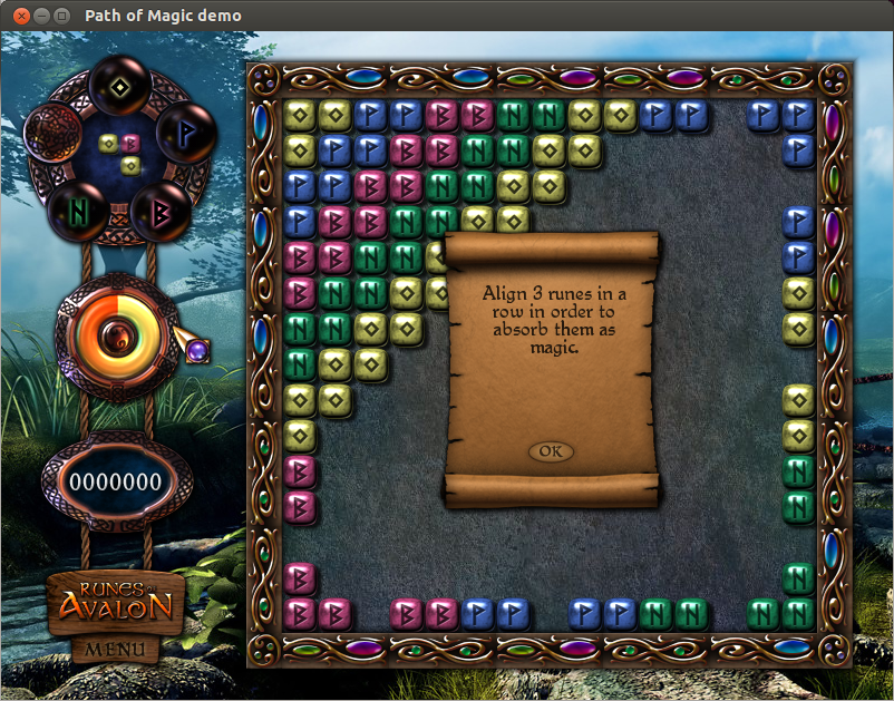 Runes of Avalon: Path of Magic (Linux) screenshot: Intro to the first level
