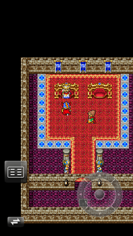 Dragon Quest (iPhone) screenshot: The throne room where the game opens.