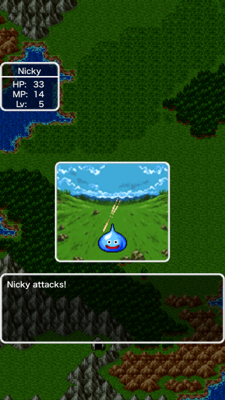 Dragon Quest (iPhone) screenshot: Attack in progress