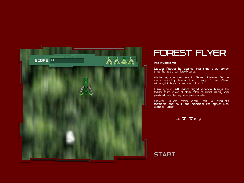 Forest Flyer (Browser) screenshot: Gameplay.
