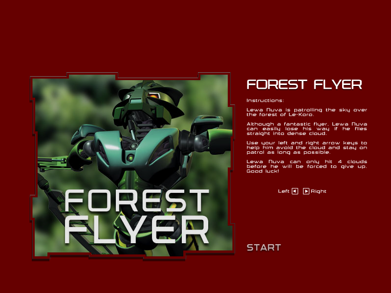 Forest Flyer (Browser) screenshot: Title screen.