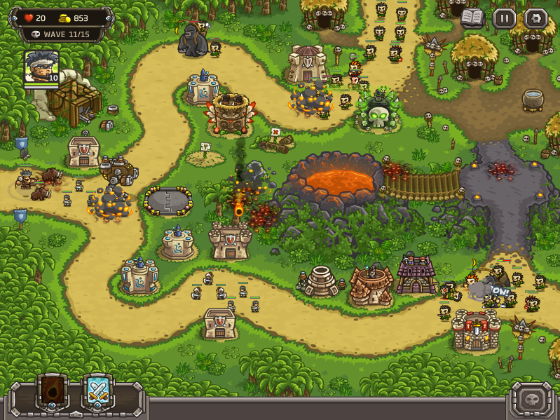 Kingdom Rush: Frontiers (Browser) screenshot: Jungle map