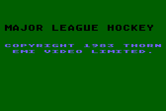 Major League Hockey (Atari 8-bit) screenshot: Title Screen