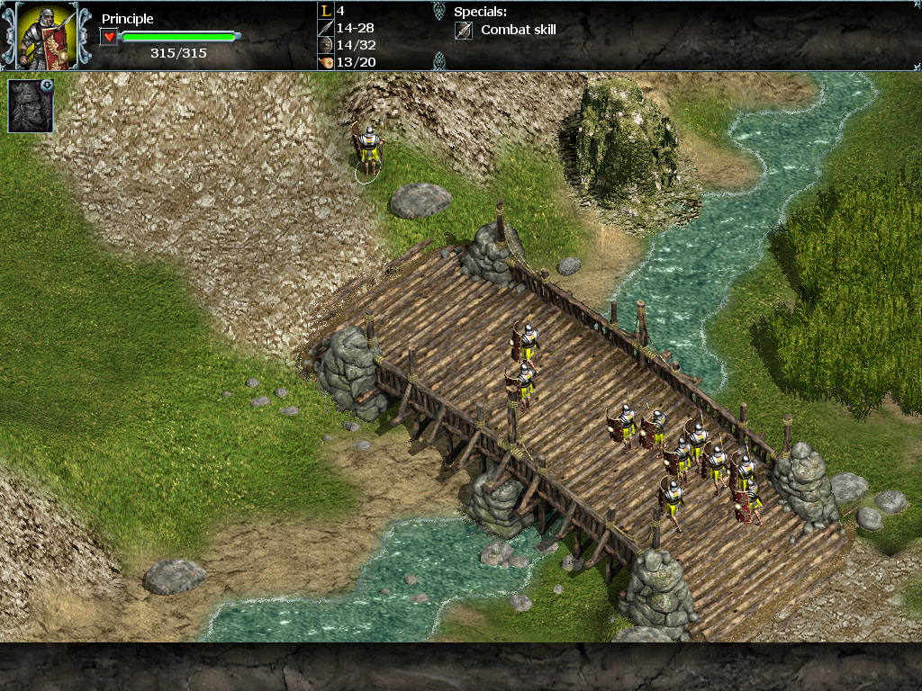 Nemesis of the Roman Empire (Windows) screenshot: Crossing the bridge