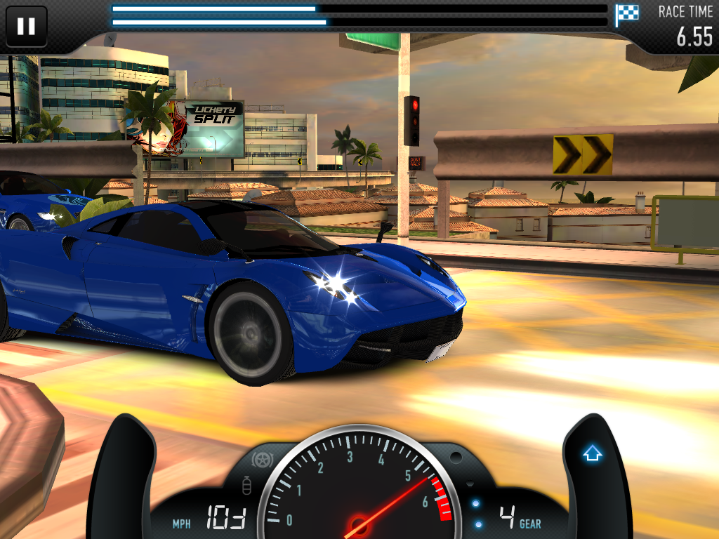 CSR Racing (iPad) screenshot: The "Multiplayer" race continues.