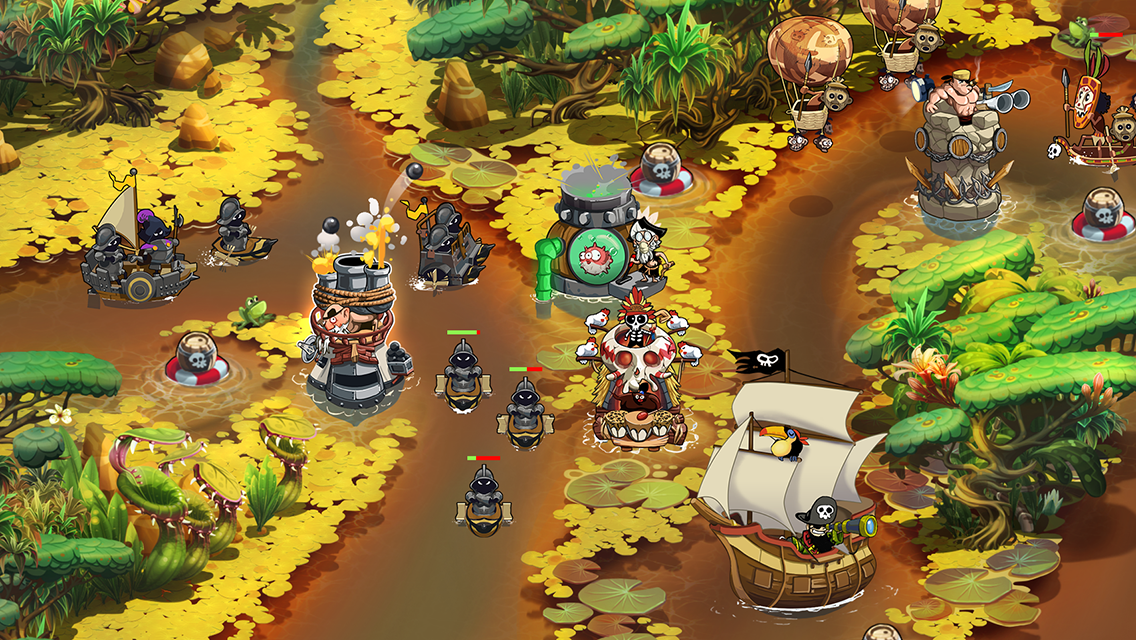 Pirate Legends TD (iPhone) screenshot: Swamp Level