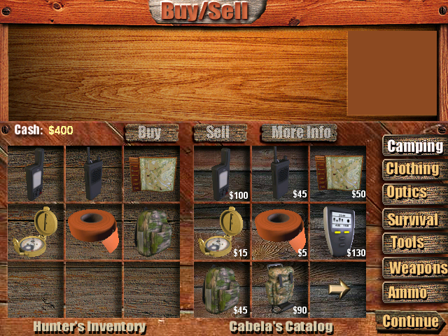 Cabela's Big Game Hunter III (Windows) screenshot: Trading