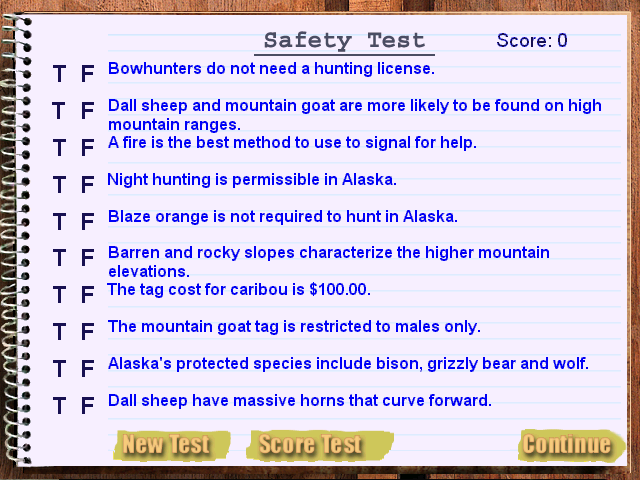 Cabela's Big Game Hunter III (Windows) screenshot: Safety test