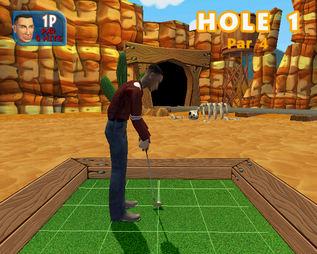 Crazy Golf: World Tour (PlayStation 2) screenshot: It is also possible to rotate the player so that the point of view shows the surrounding scenery