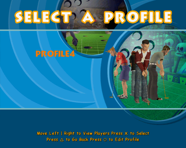 Crazy Golf: World Tour (PlayStation 2) screenshot: There are four players to choose from.
