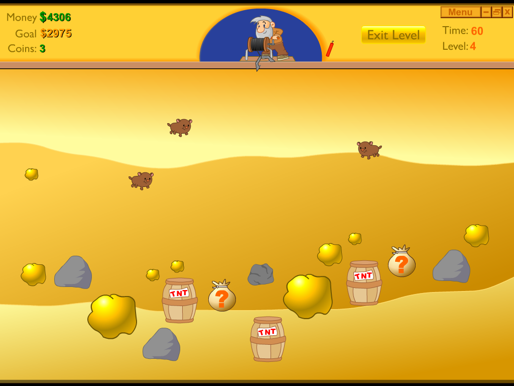 Gold Miner (Windows) screenshot: Level 4