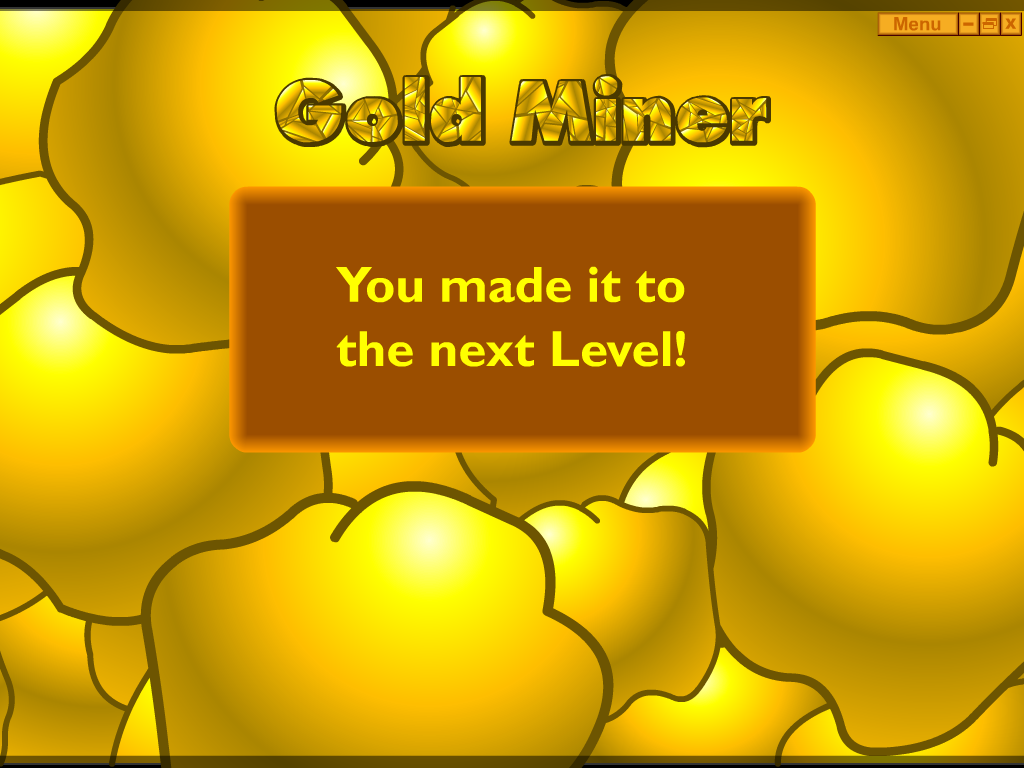 Gold Miner (Windows) screenshot: Pass level screen