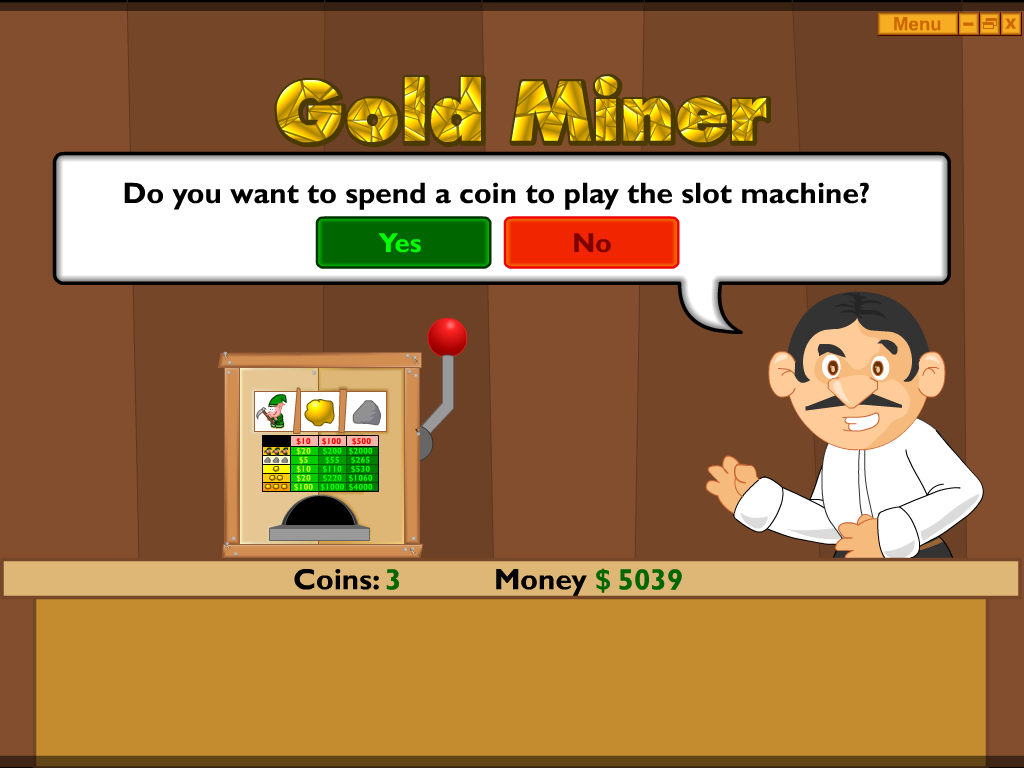 Gold Miner (Windows) screenshot: Play in slot machine