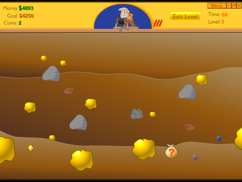 Gold Miner (Windows) screenshot: Level 5