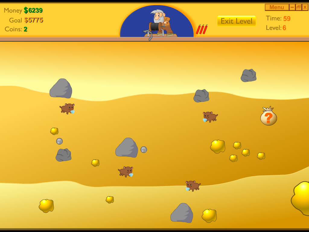 Gold Miner (Windows) screenshot: Level 6