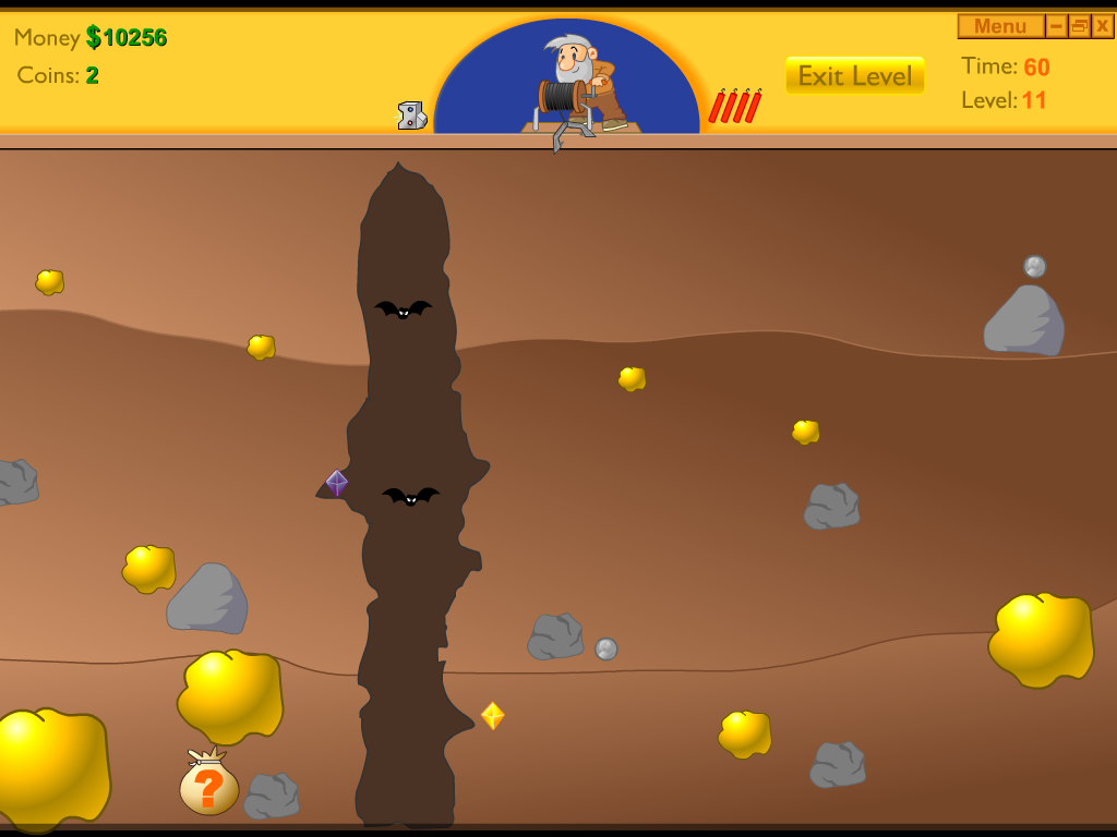 Gold Miner (Windows) screenshot: No limits game: Level 11