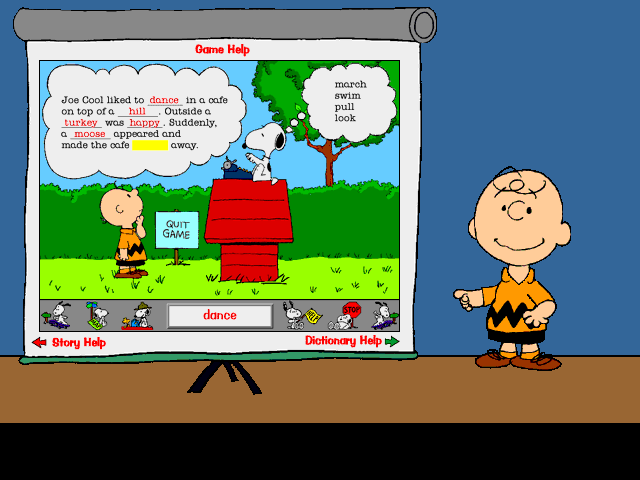Get Ready for School, Charlie Brown! (Windows) screenshot: Story tutorial