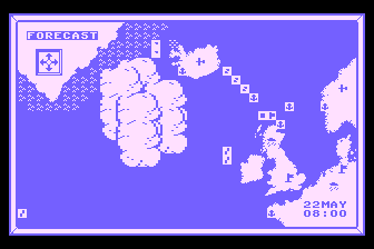 Bismarck (Atari 8-bit) screenshot: Weather Report