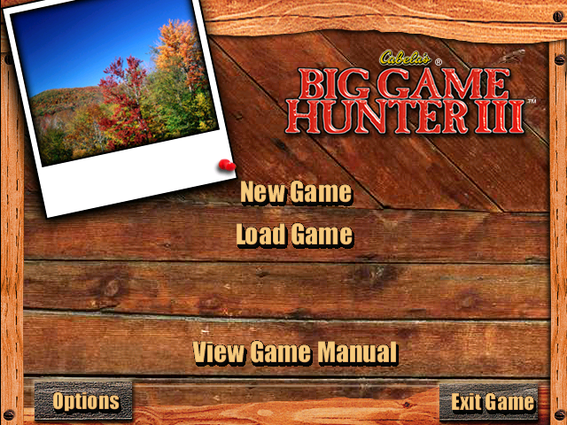 Cabela's Big Game Hunter III (Windows) screenshot: Main menu