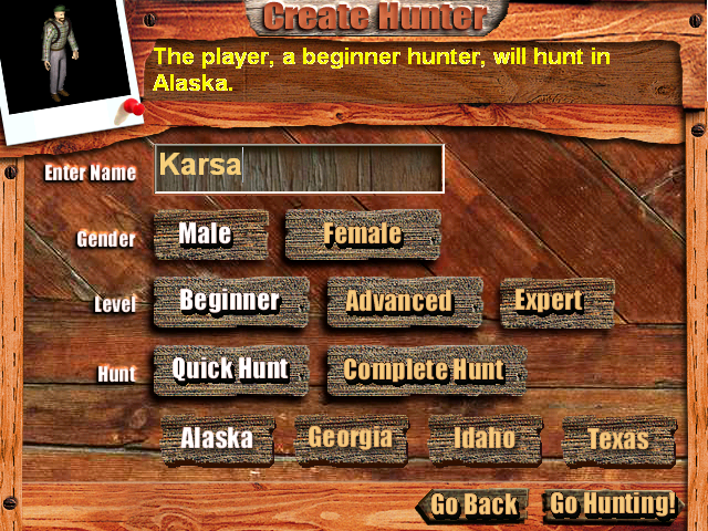 Cabela's Big Game Hunter III (Windows) screenshot: Setting up the game