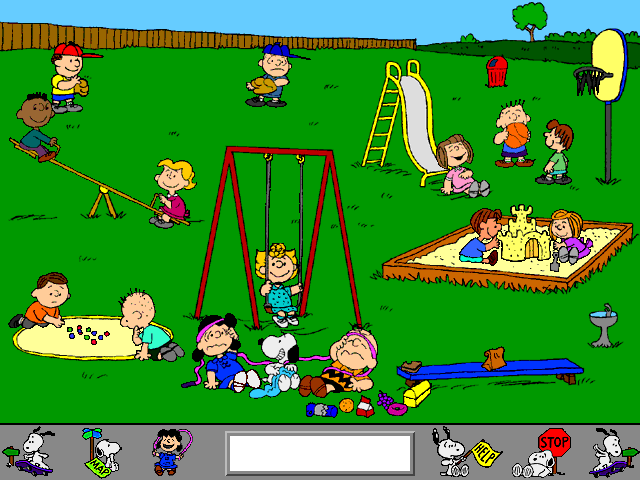 Get Ready for School, Charlie Brown! (Windows) screenshot: Interactive playground