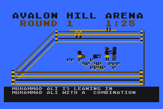 Computer Title Bout (Atari 8-bit) screenshot: Muhammad Ali Lands a Hit