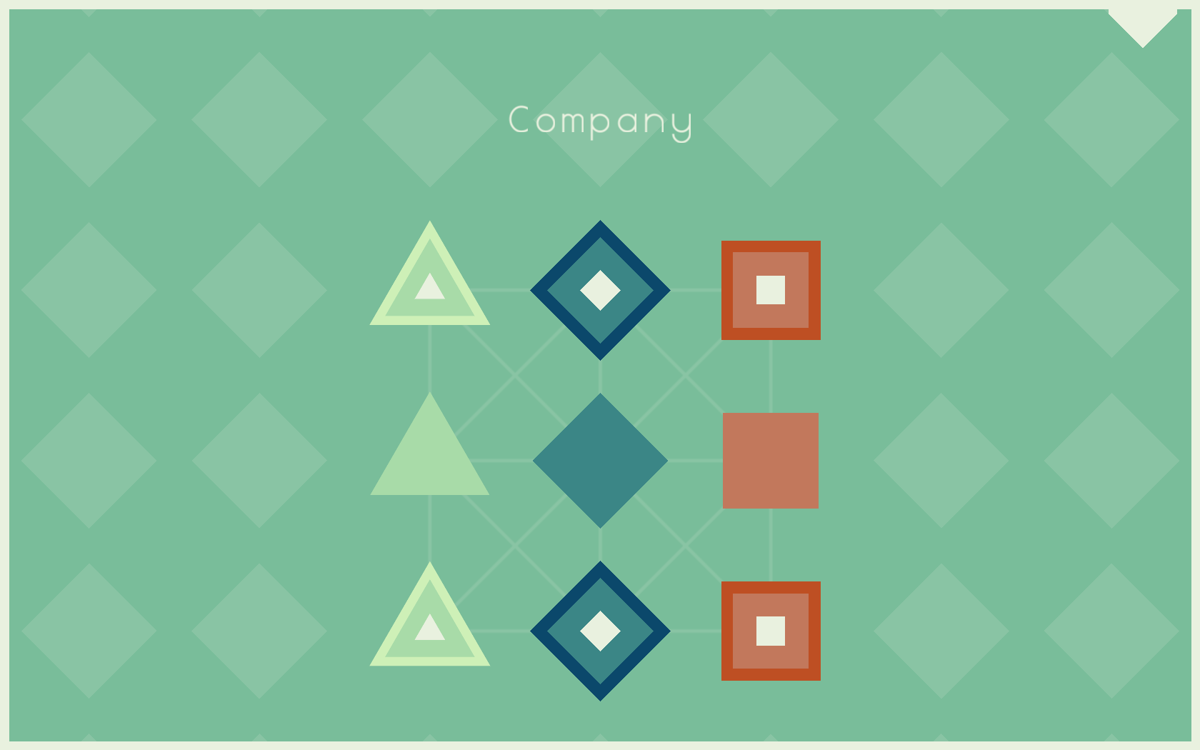 LYNE (Windows) screenshot: A third shape/colour is introduced.