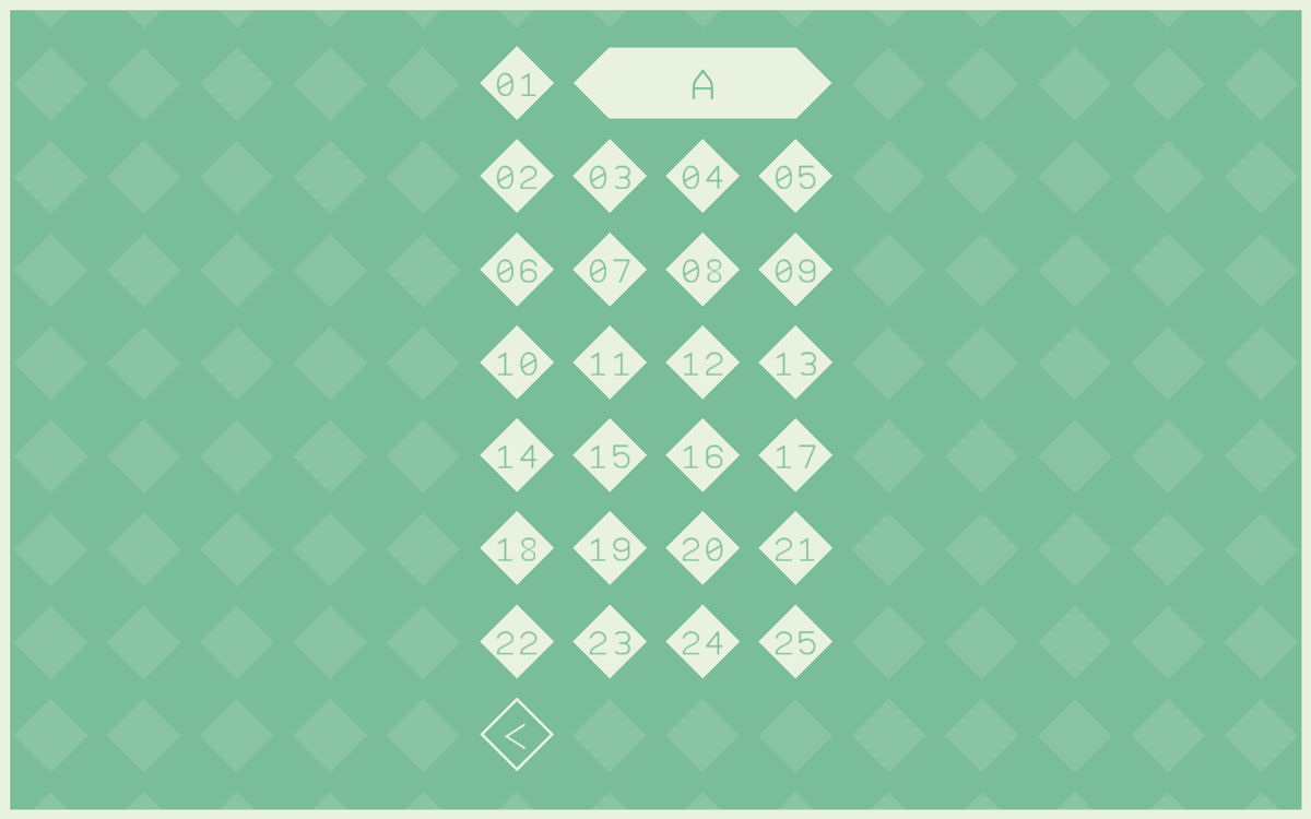 LYNE (Windows) screenshot: Progress through the first level set