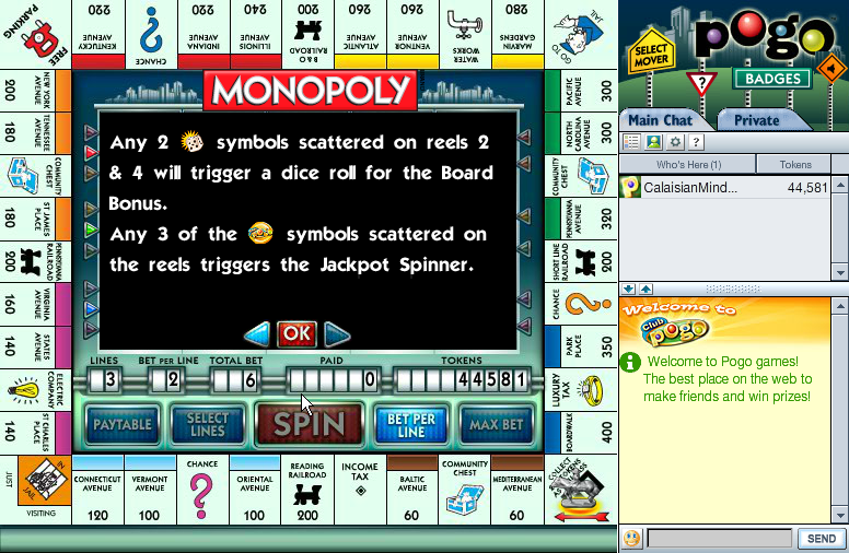 Screenshot of Monopoly Slots (Browser, 2009) - MobyGames