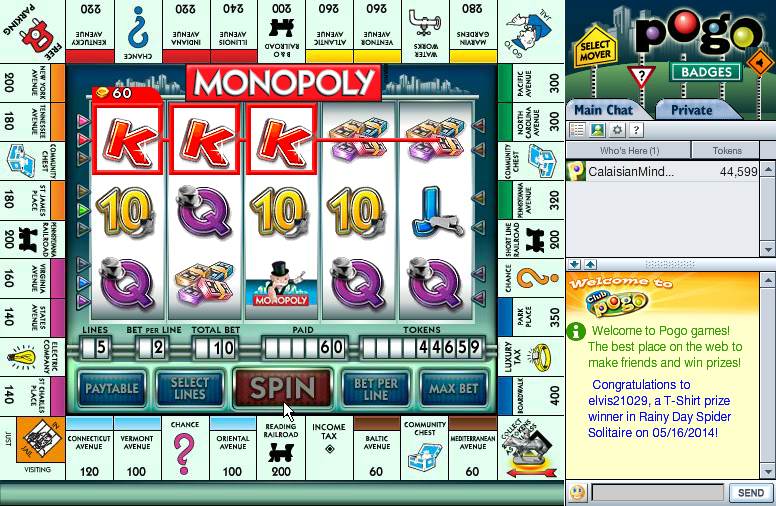 Screenshot of Monopoly Slots (Browser, 2009) - MobyGames