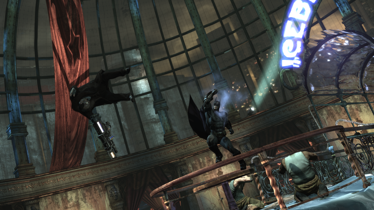Batman: Arkham City (Windows) screenshot: Here goes Mr. Cobblepot