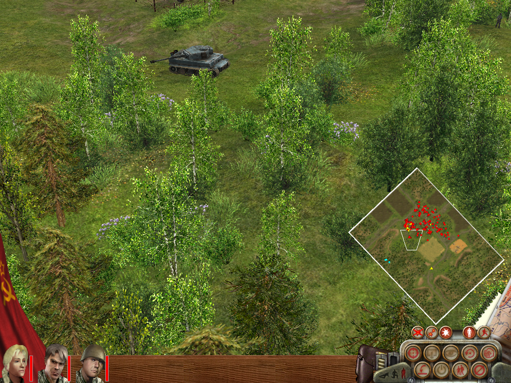 Silent Heroes: Elite Troops of WWII (Windows) screenshot: Guarding tank