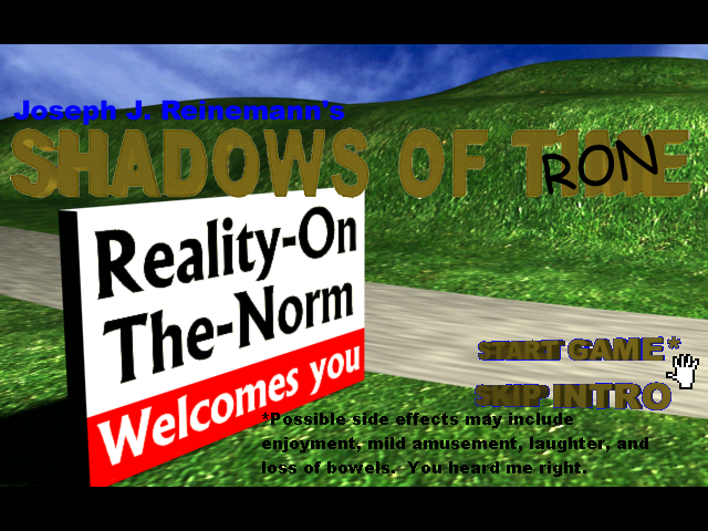 Shadows of RON (Windows) screenshot: Title and Main Menu