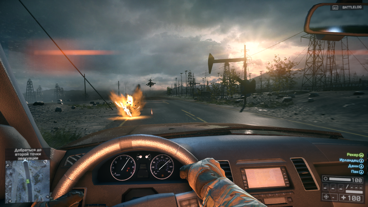 Battlefield 4 (Windows) screenshot: Jeep vs. helicopter. That reminds me of <moby game="Jackal">good old times</moby>.