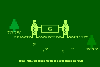 10 Little Robots (Atari 8-bit) screenshot: Robot Letter Match