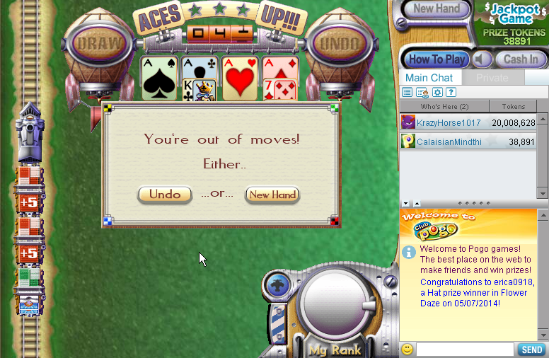 Aces Up! (Browser) screenshot: What a shame.