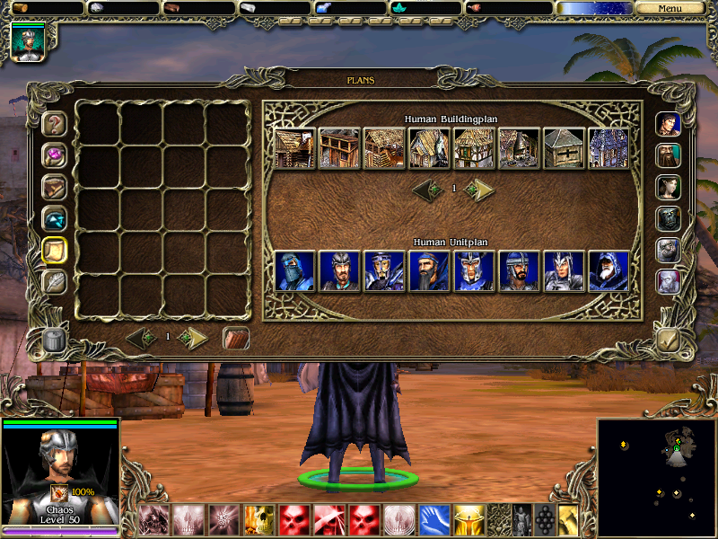 SpellForce: Shadow of the Phoenix (Windows) screenshot: Human unit and buildingplans