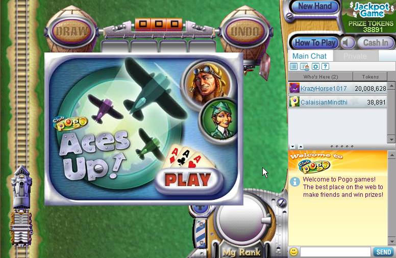 Aces Up! (Browser) screenshot: Title screen.
