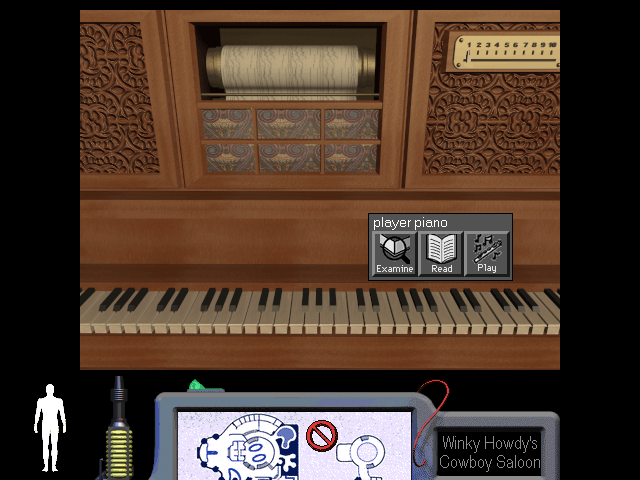 The Space Bar (Windows) screenshot: Any game that allows you to play a piano gets extra points in my book!..