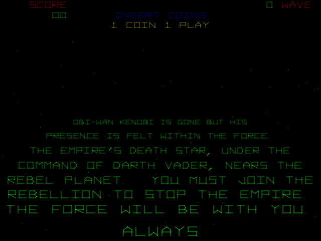 Star Wars (Arcade) screenshot: Story.