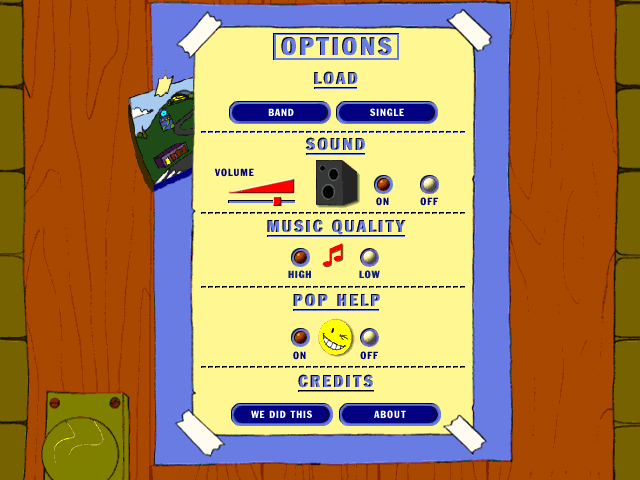 Create a Pop Sensation (Windows) screenshot: Game options