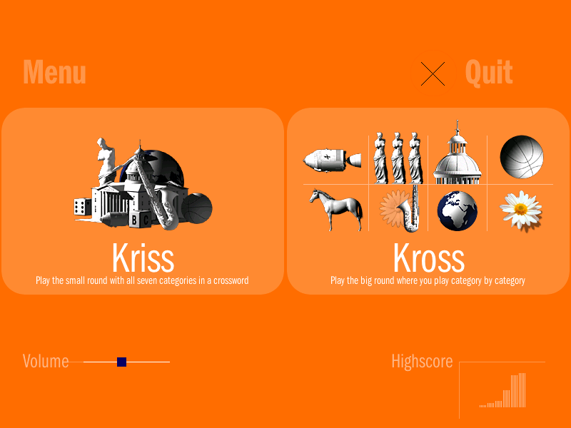 Kriss Kross (Windows) screenshot: Main menu