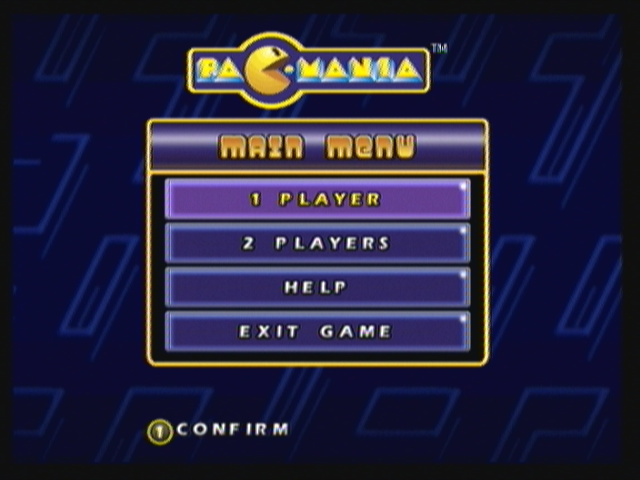 Pac-Mania (Zeebo) screenshot: Main menu.