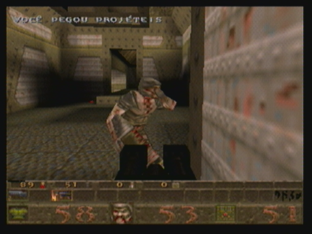 Quake (Zeebo) screenshot: When hit, enemies will display different animations such as this "facepalm" one.